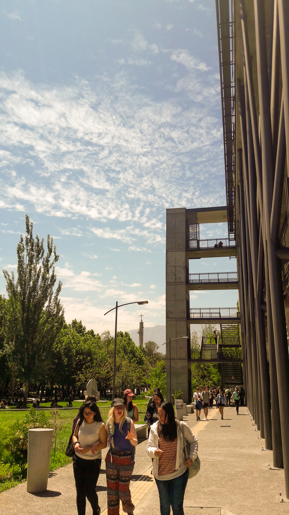 photograph: people walk at a campus