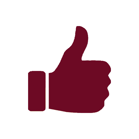 picture: a thumb up painted in the colour of the Faculty of English