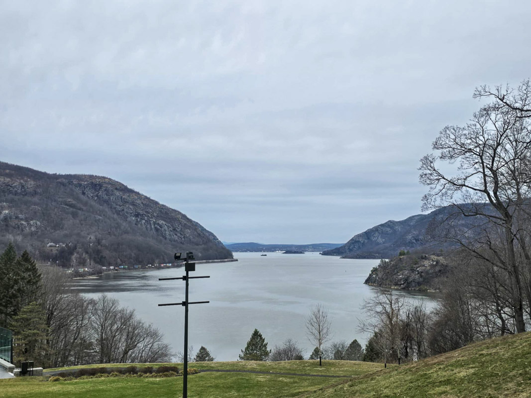 photograph: view of a large amount of water surrounded by hills