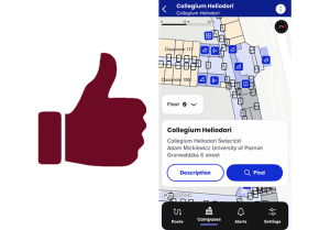 Navigating Collegium Heliodori in the “UAM GO” mobile app