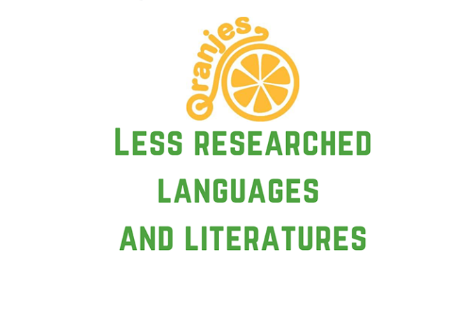 {Oranjes} reading group logo and the caption {Less researched languages and literatures}