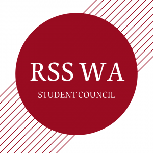 logo Rady Samorządu Studentów Wydziału Anglistyki, napis RSS WA geometrycznym tle