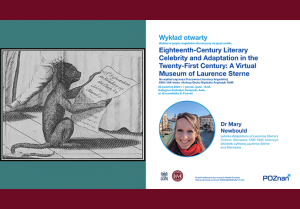 Open lecture: Dr Mary Newbould’s “Eighteenth-Century Literary Celebrity and Adaptation in the Twenty-First Century: A Virtual Museum of Laurence Sterne”