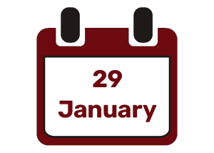 calendar card showing 29 January