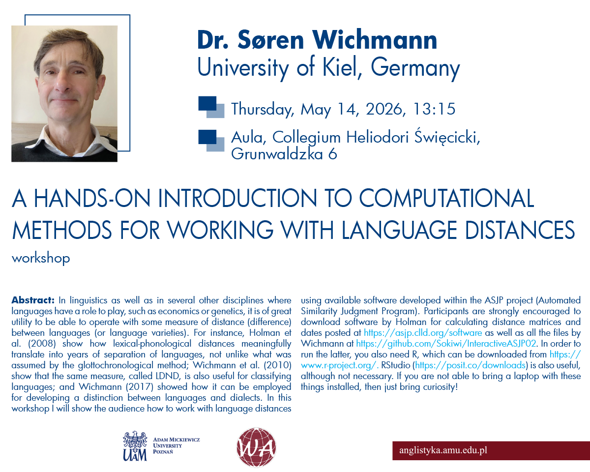 promotional poster: basic information on the event as provided on the associated page, a photograph of the speaker, and some graphics