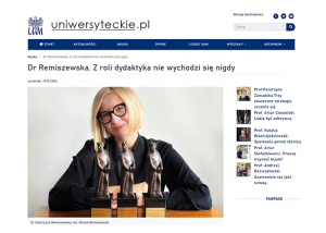 Wywiad z Prodziekaną ds. studenckich, dr Katarzyną Remiszewską, w najnowszym numerze Życia Uniwersyteckiego