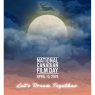 poster: painting-like image of a moose jumping over the Moon visible in a cloudy sky; captions: {National Canadian Film Day}, {April 15, 2026}, and {Let’s Dream Together}