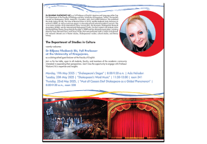 promotional poster: basic information on the event as provided on the associated page, a photograph of the speaker, and some graphics